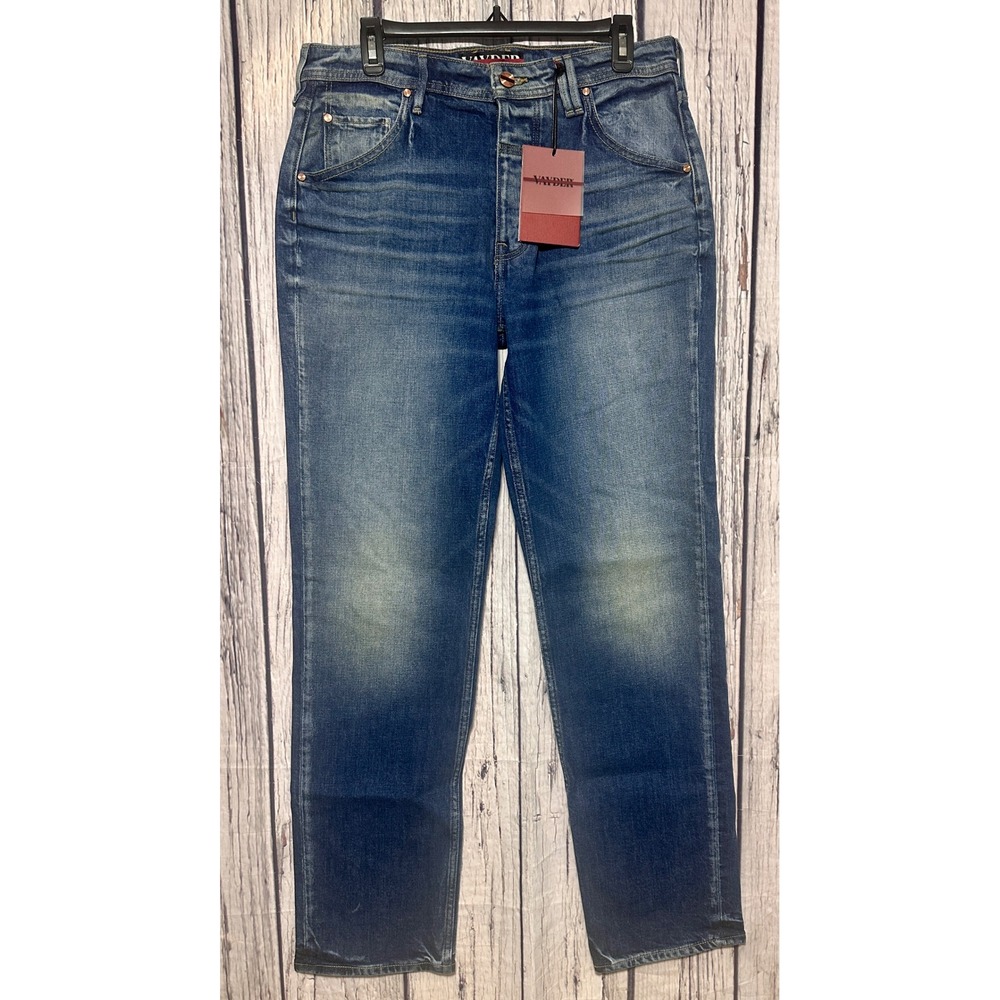 Vayder McAllister Mens Straight Fit Jeans Blue Medium Wash 31 Button Fly New